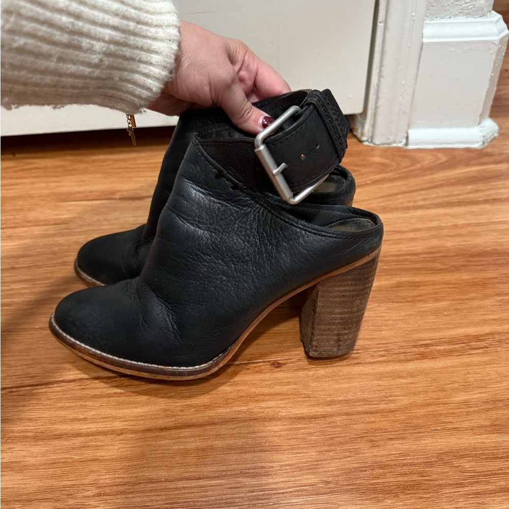 dolce Vita Black Leather Ankle Boots with open heels